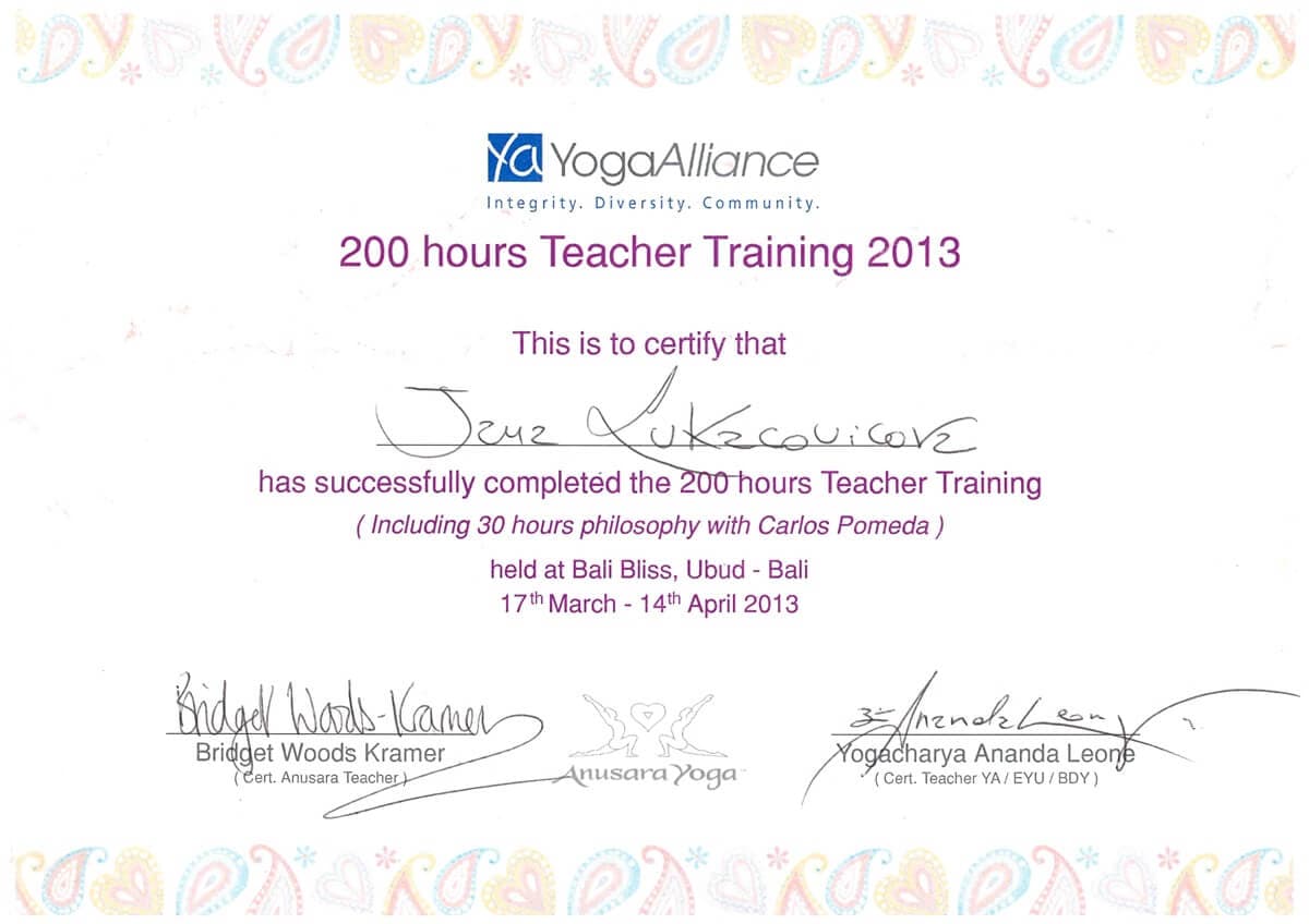 Anusara Yoga Teacher Training — 200 hours
