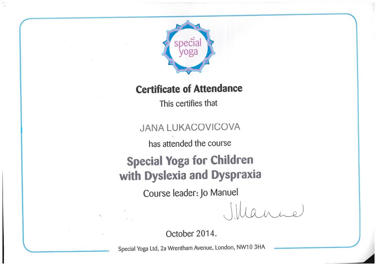 Special Yoga for Children with Dyslexia and Dyspraxia